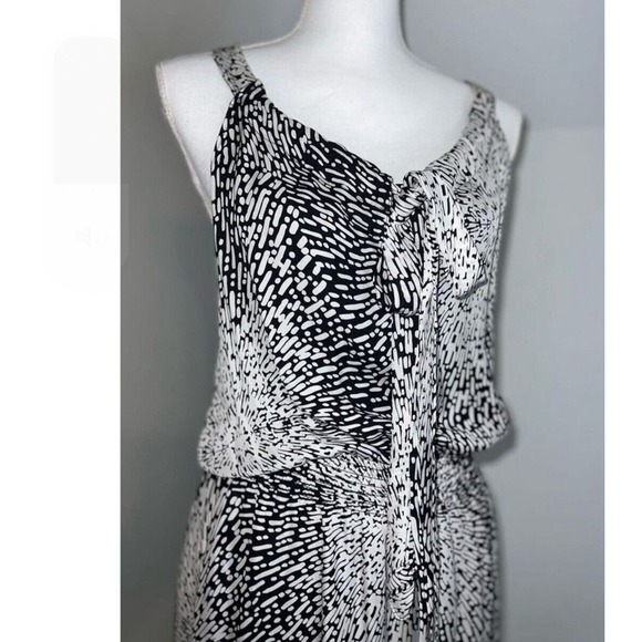Parker Tie Neck Silk Georgette Maxi Dress Size M - Picture 5 of 7